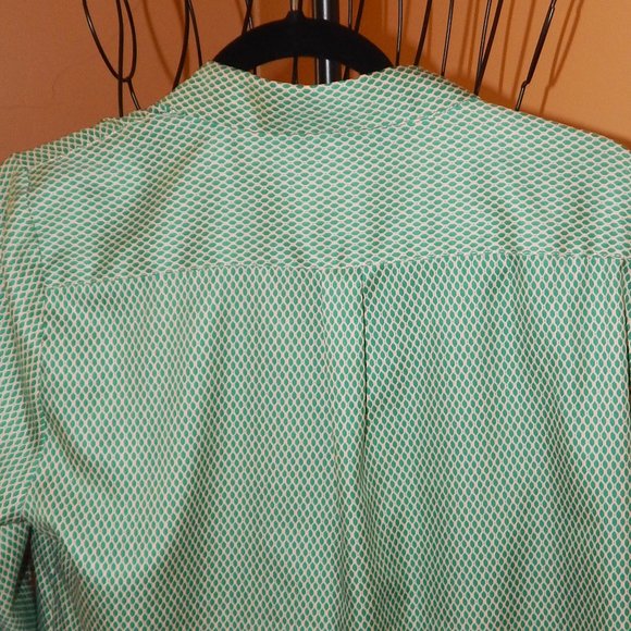 Ladies The Limited Button Front Blouse Top Shirt Size L Green/Cream Design - Picture 5 of 8